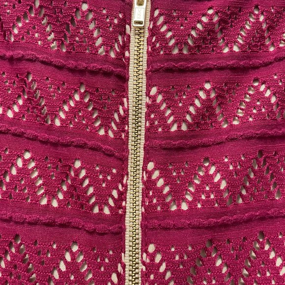 Roz & Ali Magenta Lace color Nude Lined Dress Size 14 - Picture 5 of 10